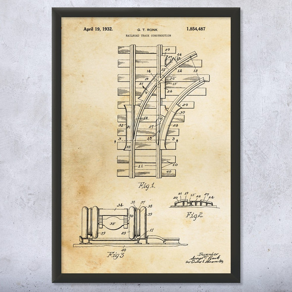 Railroad Track Patent Wall Art