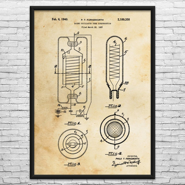 Diode Oscillator Patent Wall Art