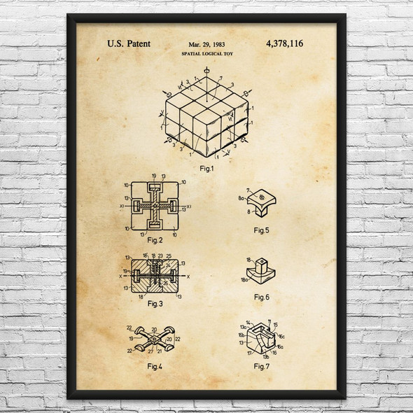 Puzzle Cube Patent Wall Art