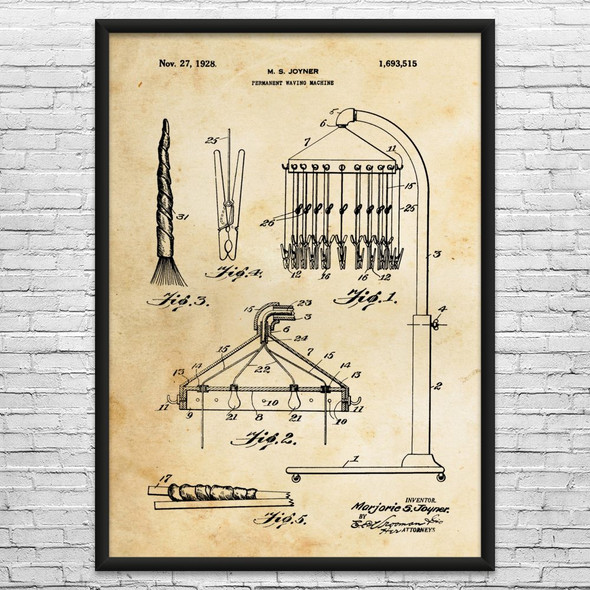Perm Machine Patent Wall Art