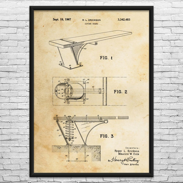 Diving Board Patent Wall Art