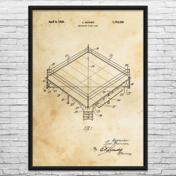 Boxing Ring Patent Wall Art