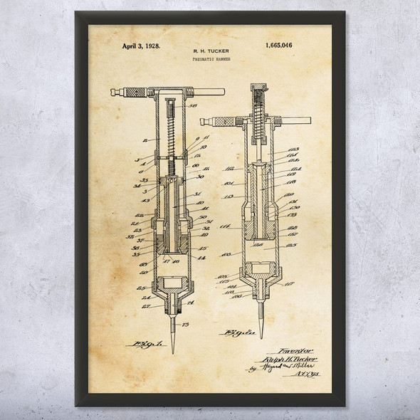 Jackhammer Patent Wall Art