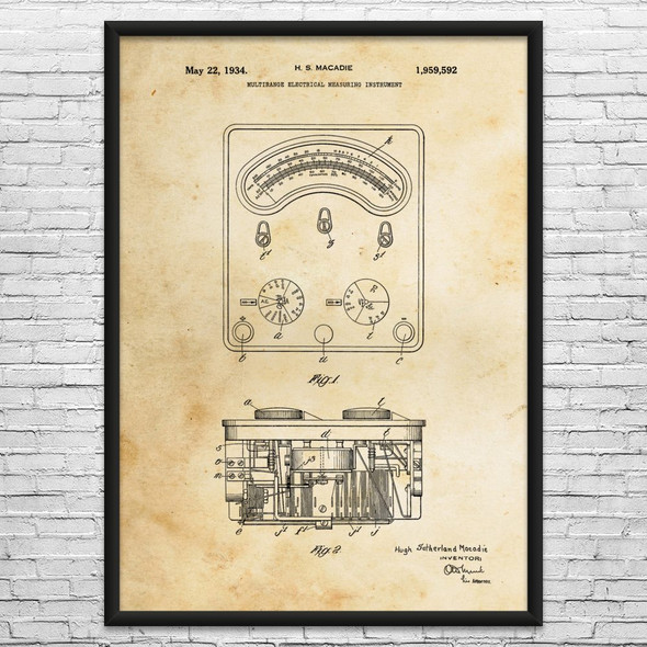 Multimeter Patent Wall Art