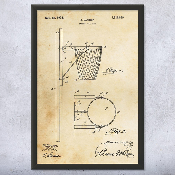 Basketball Goal Patent Wall Art