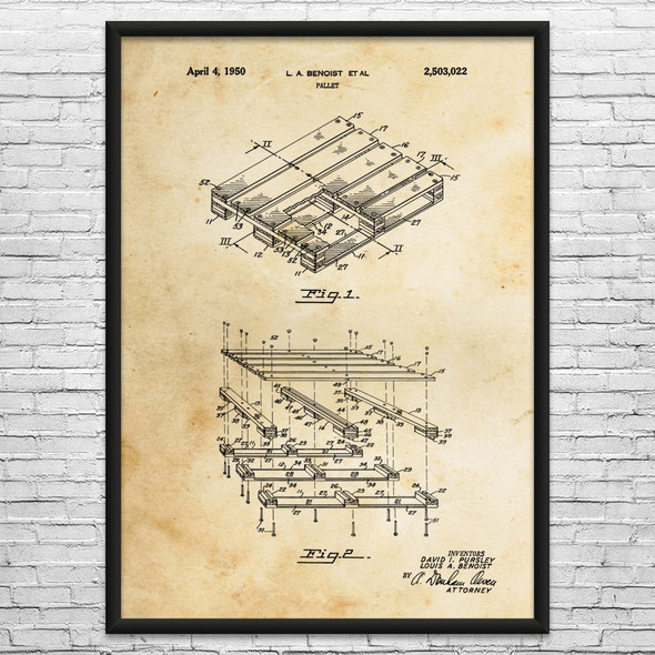 Shipping Pallet Patent Wall Art