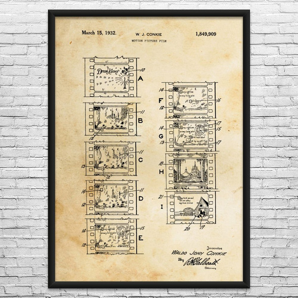 Motion Picture Film Patent Wall Art
