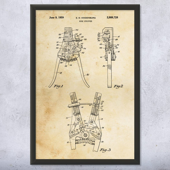 Wire Stripper Patent Wall Art