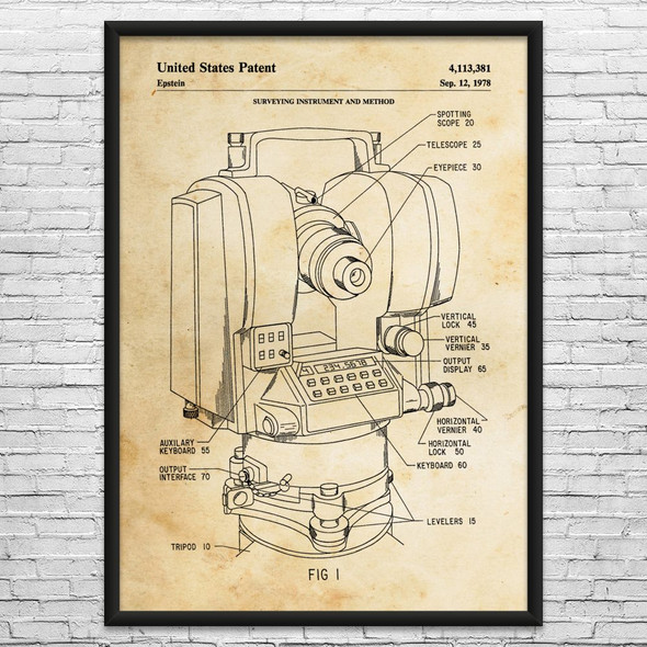 Total Station Patent Wall Art