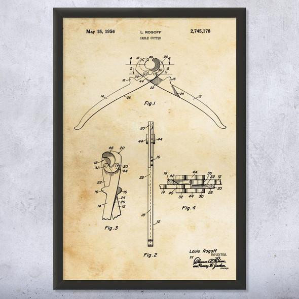 Cable Cutter Patent Wall Art
