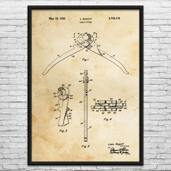 Cable Cutter Patent Wall Art