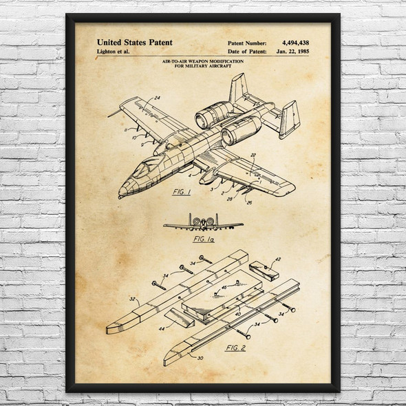 A10 Warthog Patent Wall Art