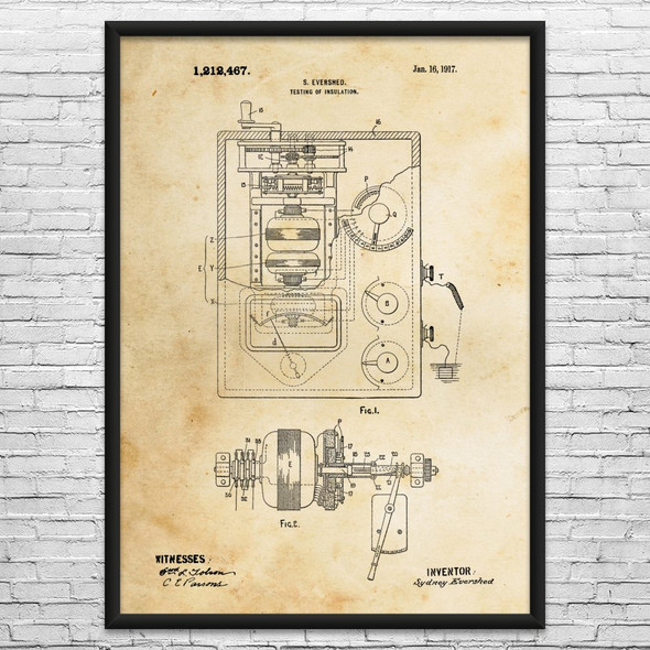 Insulation Resistance Tester Patent Wall Art