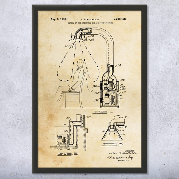 Air Conditioning Patent Wall Art