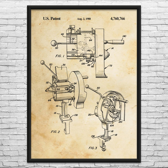Vegetable Slicer Patent Wall Art