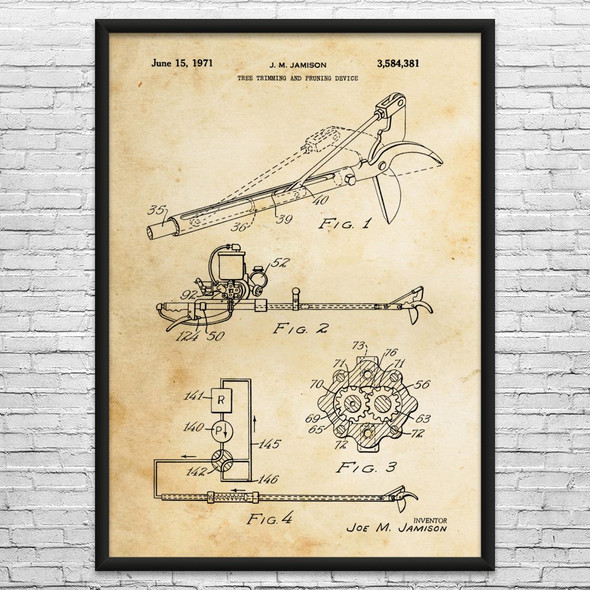 Pole Trimmer Patent Wall Art