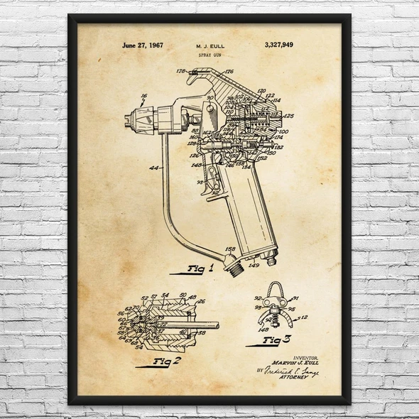 Air Spray Gun Patent Wall Art