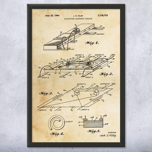 Microchip CPU Patent Wall Art