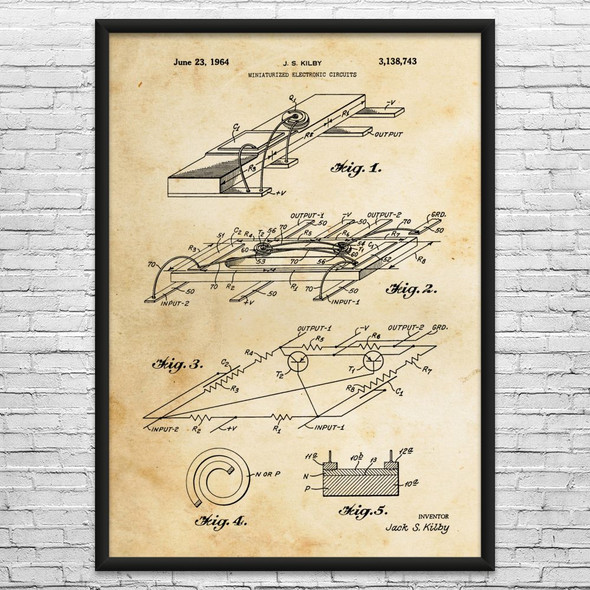 Microchip CPU Patent Wall Art