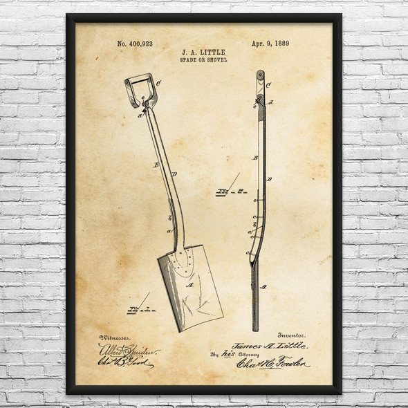 Shovel Patent Wall Art