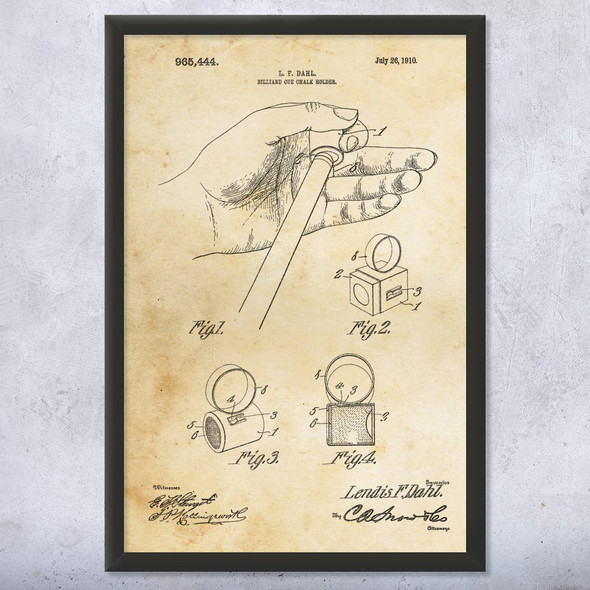 Cue Chalk Patent Wall Art