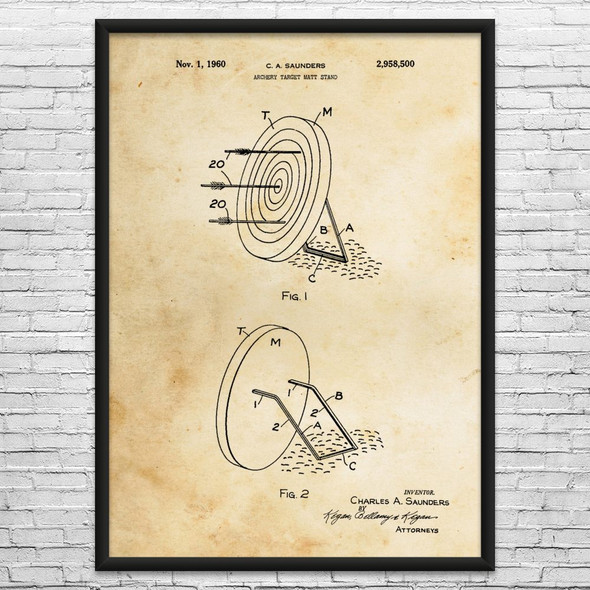 Archery Target Patent Wall Art