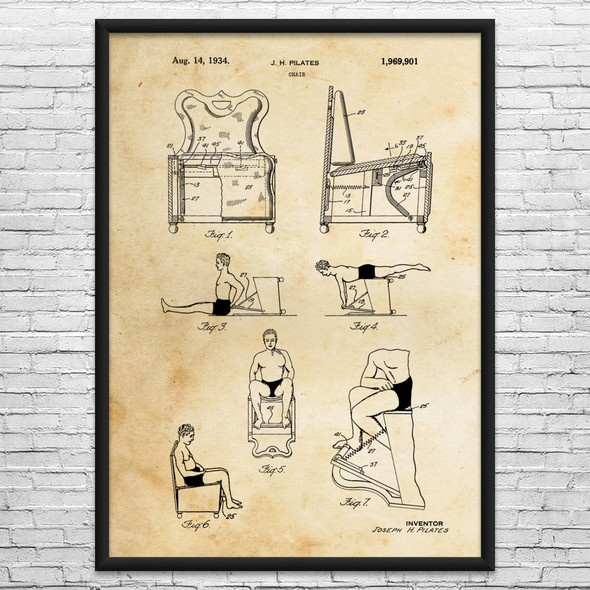 Pilates Chair Patent Wall Art