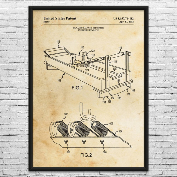 Pilates Machine Patent Wall Art