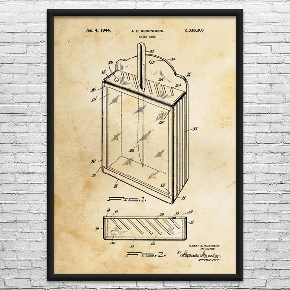 Knife Rack Patent Wall Art