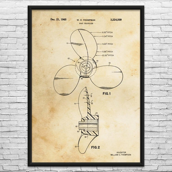 Boat Propeller Patent Wall Art