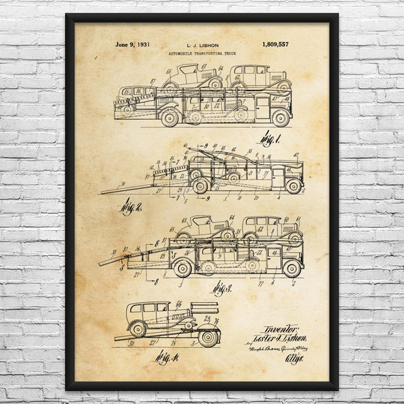Car Hauler Patent Wall Art