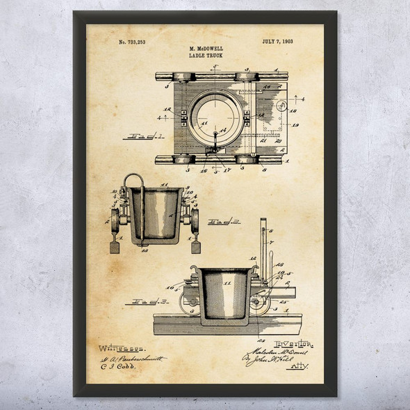 Ladle Truck Patent Wall Art