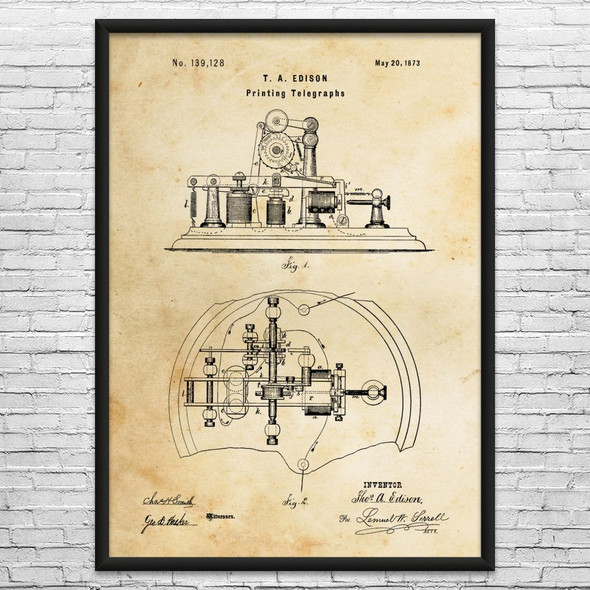 Edison Telegraph Patent Wall Art