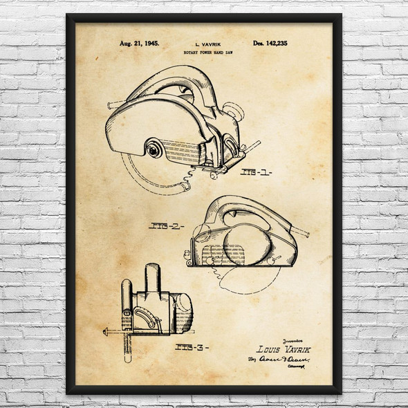 Power Saw Patent Wall Art