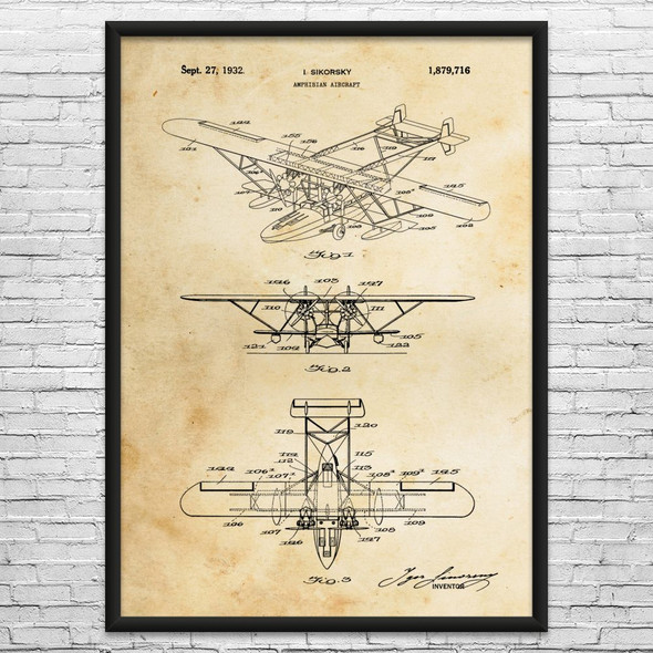 Sea Plane Patent Wall Art