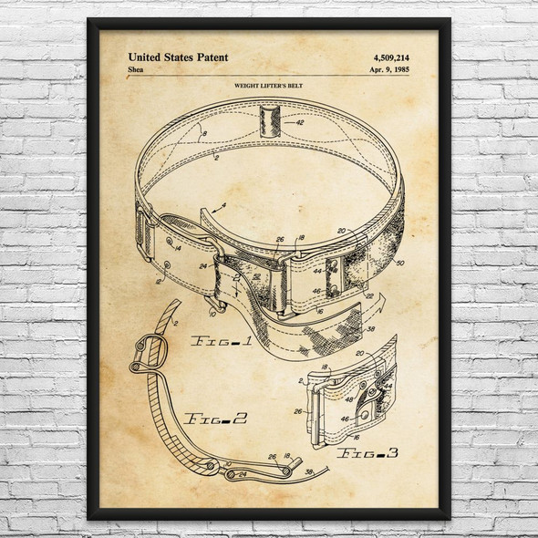 Lifting Belt Patent Wall Art