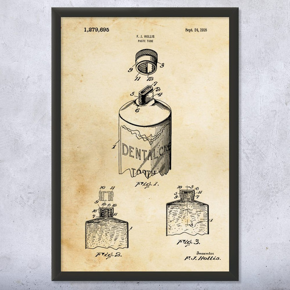 Toothpaste Patent Wall Art