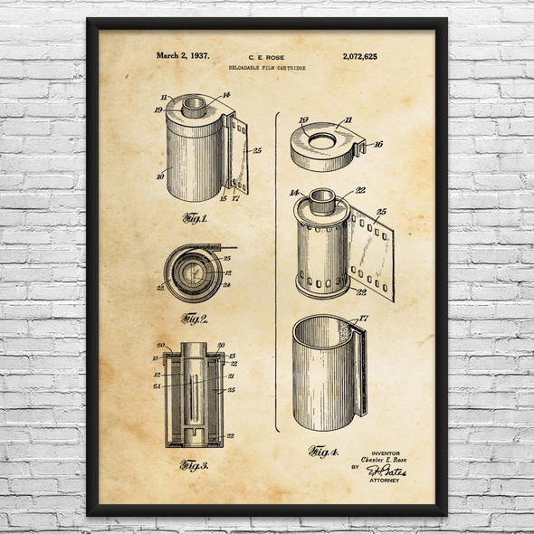 Camera Film Patent Wall Art