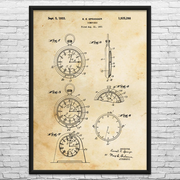 Clock Face Patent Wall Art