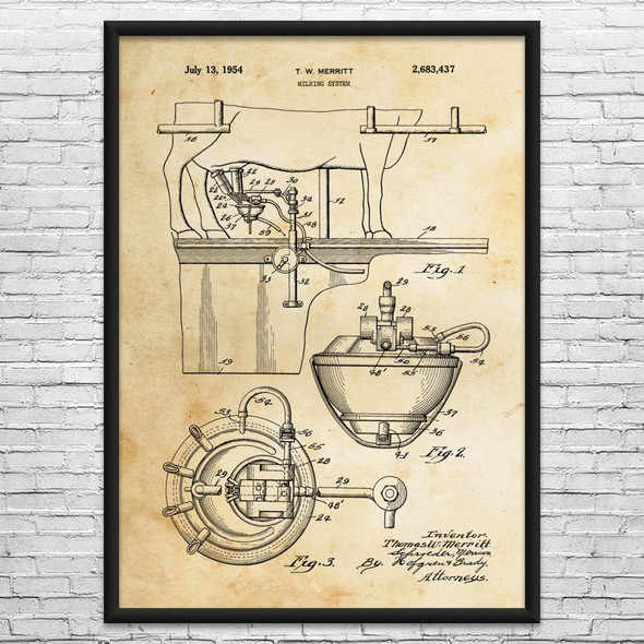 Milking System Patent Wall Art