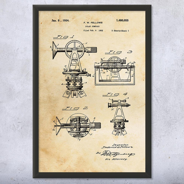Solar Compass Patent Wall Art