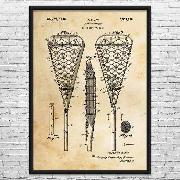 Lacrosse Stick Patent Wall Art