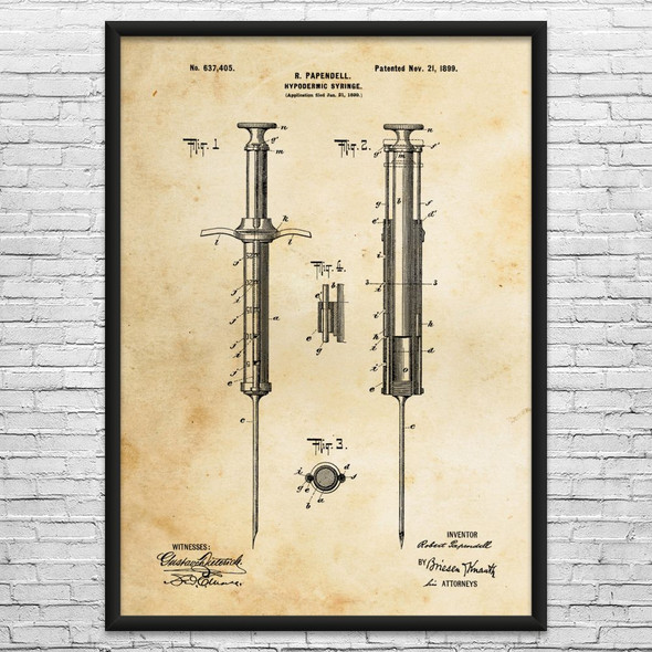 Syringe Patent Wall Art