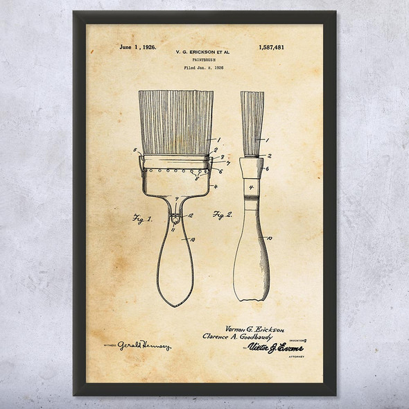 Wall Paintbrush Patent Wall Art