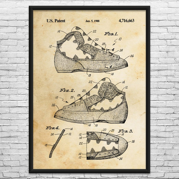 Climbing Shoe Patent Wall Art
