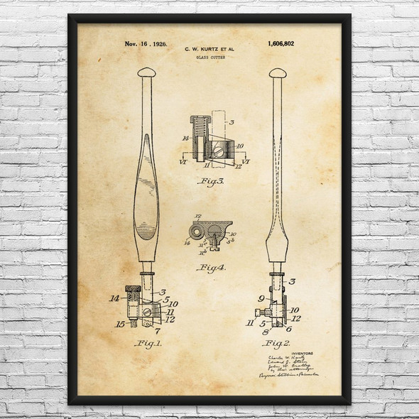 Glass Cutter Patent Wall Art