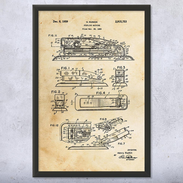 Stapler Patent Wall Art