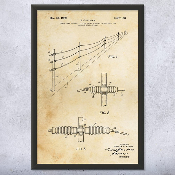 Power Lines Patent Wall Art
