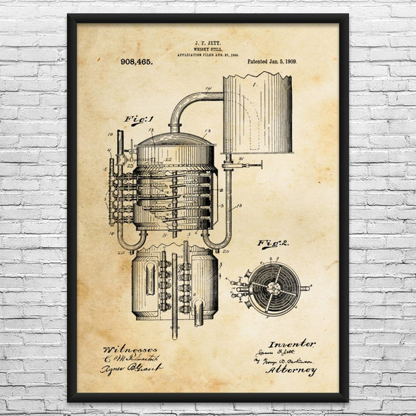 Whiskey Still Patent Wall Art