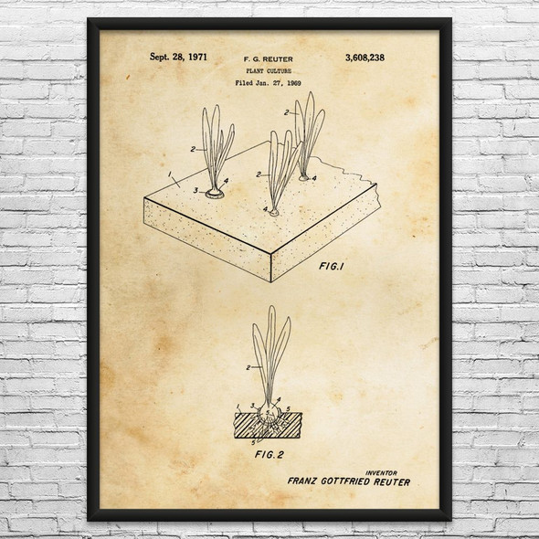 Plant Germination Tray Patent Wall Art